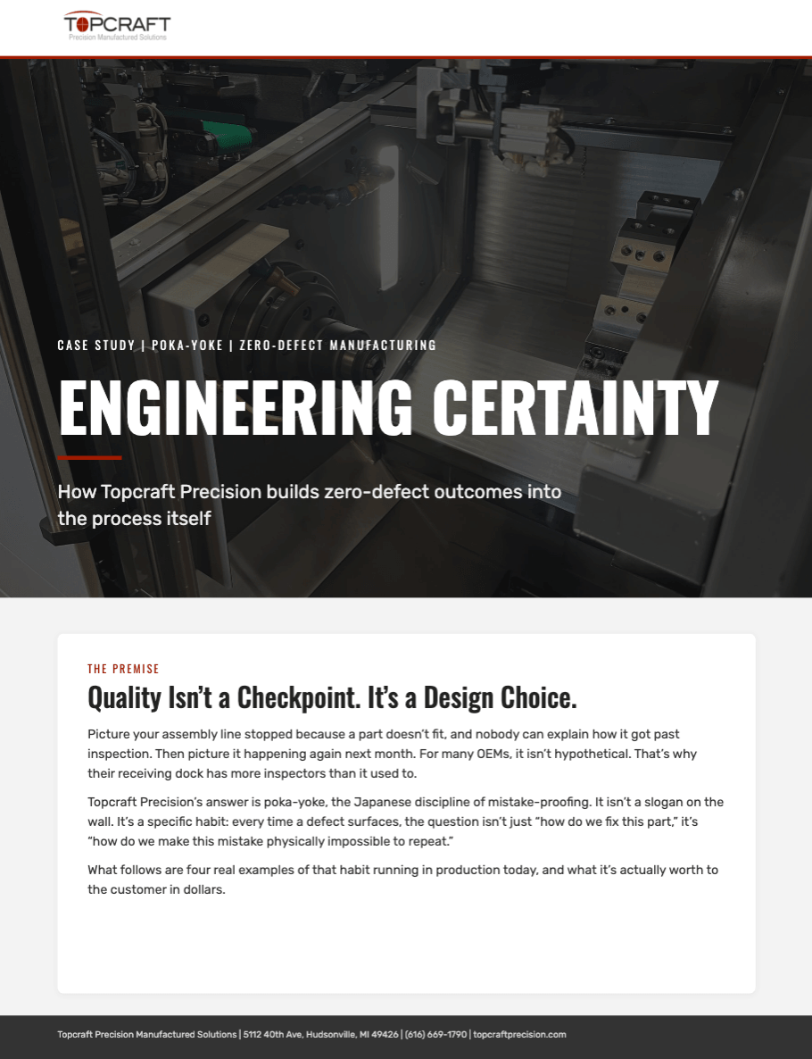 Topcraft Precision Manufactoring Case Study Engineering Certainty